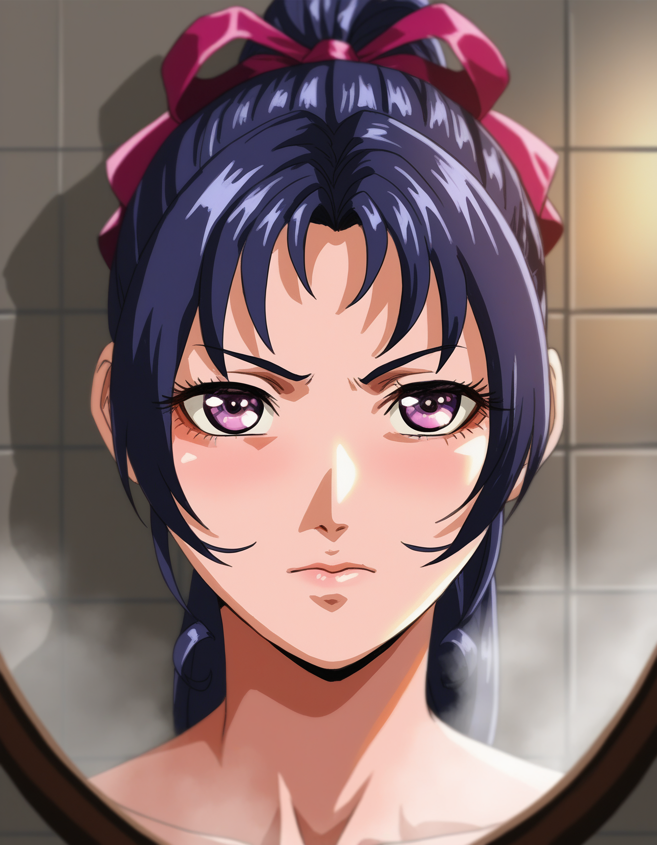 37017-1853866050-masterpiece, good quality, best quality, highres, very awa, bloom, shadow,__Kozono Nami, 1girl, solo, portrait, mirror, shiny mi.png